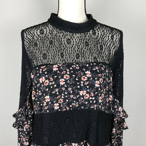 City Triangles Dresses - Women's City Triangle Dress Black and Floral XL City Triangles Dresses - Women's City Triangle Dress Black and Floral XL